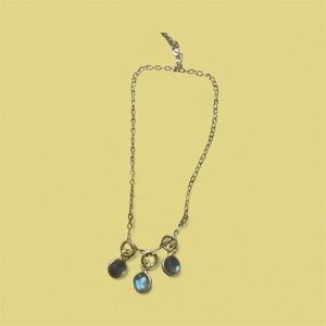 Labradorite Gemstone Cluster Necklace